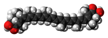 Space-filling model of the astaxanthin molecul... Space-filling model of the astaxanthin molecul...